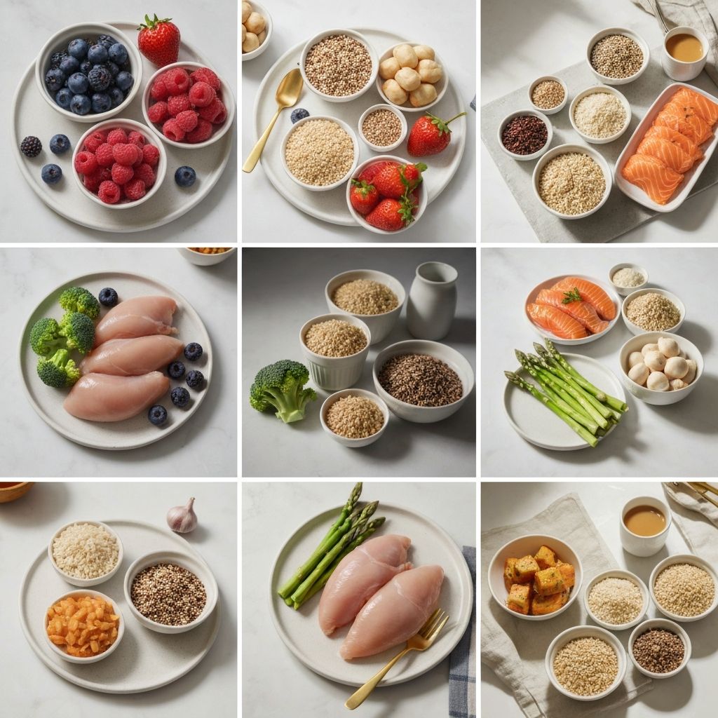 Collection of nutritious food selections