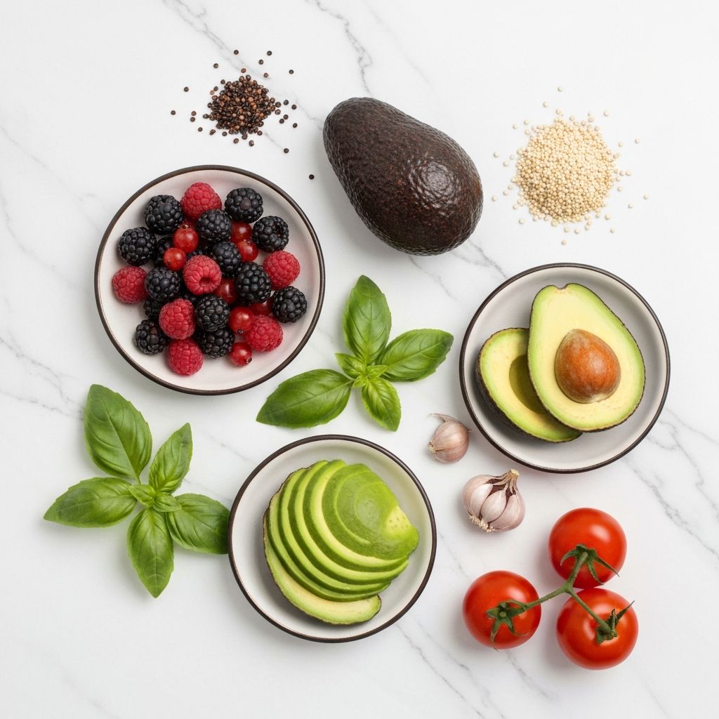 Collection of nutritious food selections